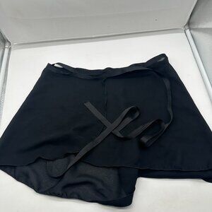 EUC Capezio The Dancemaker  Ballet Wrap Skirt Chiffon Black Womens Adult Small P